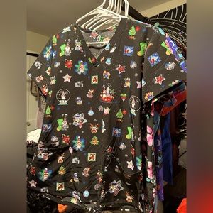 Christmas scrub top